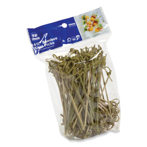 Picture of Knotted Bamboo Pick, Natural, 4.5", 100 Pack, 10 Packs/Carton