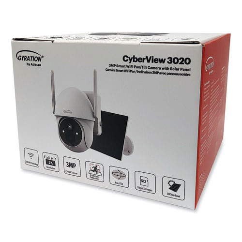 Picture of Cyberview 3020 3MP Smart WiFi Pan/Tilt Camera with Solar Panel, 2304 x 1296 Pixels