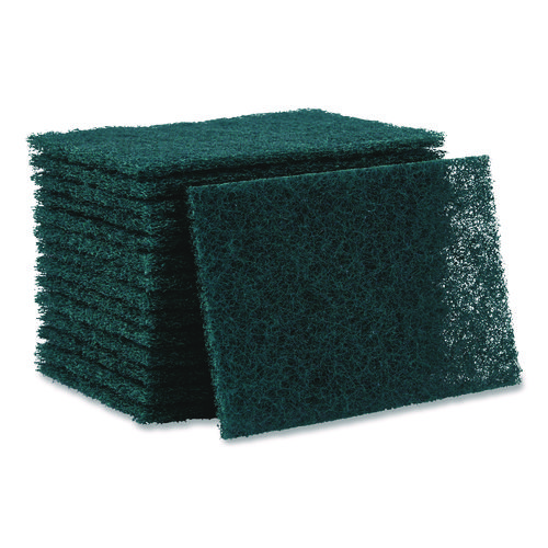 Picture of Heavy-Duty Scouring Pad, 6 x 9, Green, 15/Carton