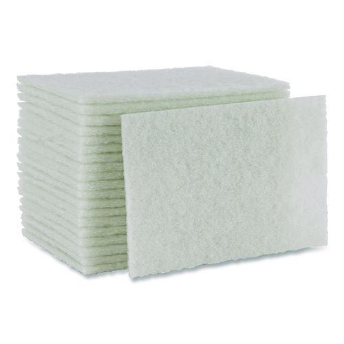 Picture of Light-Duty Scouring Pad, 6 x 9, White, 20/Carton