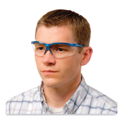 Picture of Genesis Safety Eyewear, Translucent Blue/Black Frame, Clear Lens