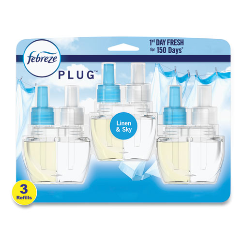 Picture of PLUG Air Freshener Refills, Linen and Sky, 2.63 oz, 3/Pack, 3 Packs/Carton