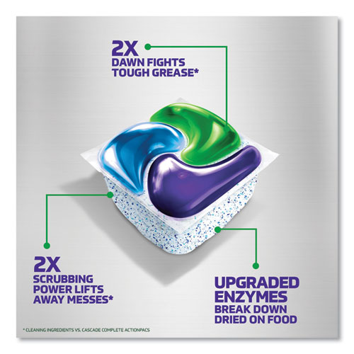 Picture of Platinum Plus ActionPacs Dishwasher Detergent Pods, Fresh Scent, 28.4 oz Tub, 52/Tub, 3 Tubs/Carton