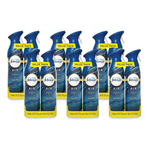 Picture of AIR, Ocean, 17.6 oz Aerosol Spray, 2/Pack, 6 Packs/Carton