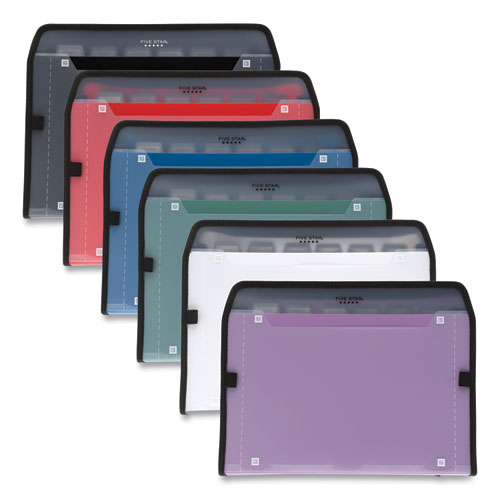 Picture of Expanding File, 7" Expansion, 7 Sections, Zipper Closure, Letter Size, Randomly Assorted Colors