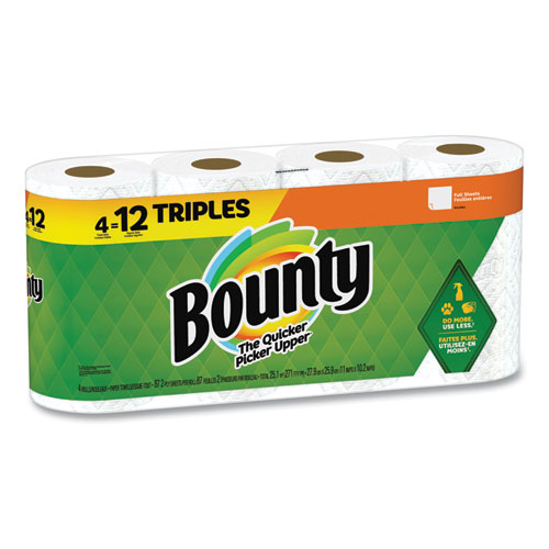 Picture of Kitchen Roll Paper Towels, 2-Ply, White, 10.5 x 11, 87 Sheets/Roll, 4 Triple Rolls/Pack, 6 Packs/Carton