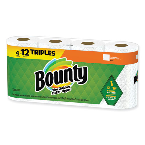 Picture of Kitchen Roll Paper Towels, 2-Ply, White, 10.5 x 11, 87 Sheets/Roll, 4 Triple Rolls/Pack, 6 Packs/Carton