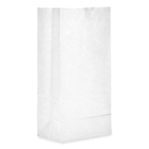 Picture of Grocery Paper Bags, #8 Size, 6" x 3.88" x 12.5", White, 500/Bundle