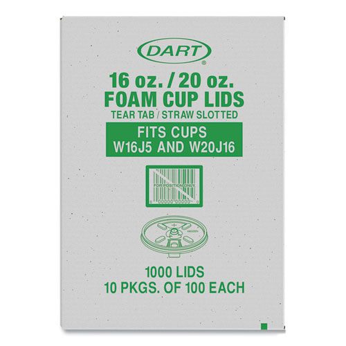 Picture of Lids for Foam Cups and Containers, Fits 16 oz, 20 oz Cups, Translucent, 1,000/Carton