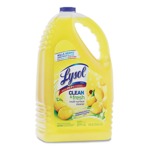 Picture of Clean and Fresh Multi-Surface Cleaner, Sparkling Lemon and Sunflower Essence, 144 oz Bottle, 4/Carton