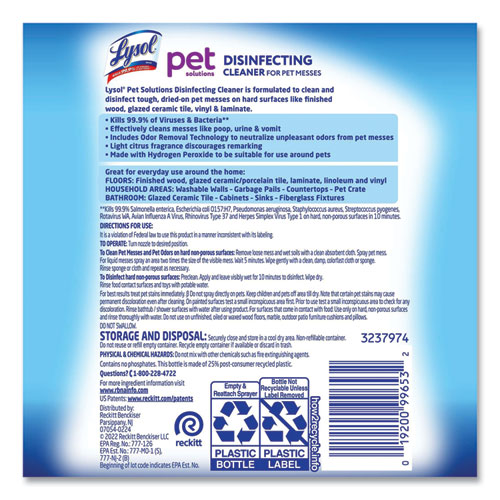 Picture of Pet Solutions Disinfecting Cleaner, Citrus Blossom, 32 oz Trigger Bottle, 9/Carton