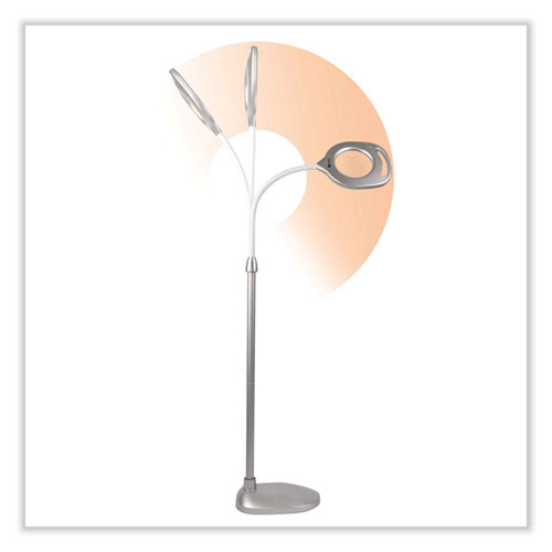 Picture of 2-in-1 LED Magnifier Floor and Table Light, 39.5" High, Silver/White
