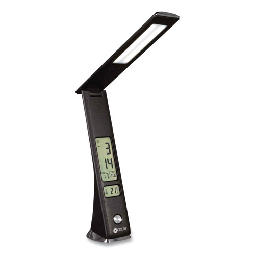 Picture of Wellness Series Rise LED Desk Lamp with Digital Display, 12" to 19" High, Black