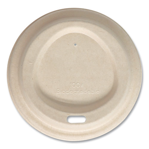 Picture of Fiber Lids for Cups, Fits 10 oz to 20 oz Cups, Natural, 1,000/Carton