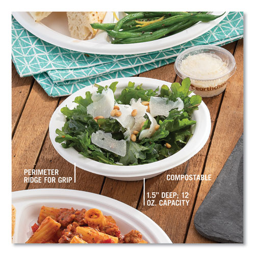 Picture of EarthChoice PFAS Free Compostable Dinnerware, Bowl, 12 oz, Natural, 1,000/Carton