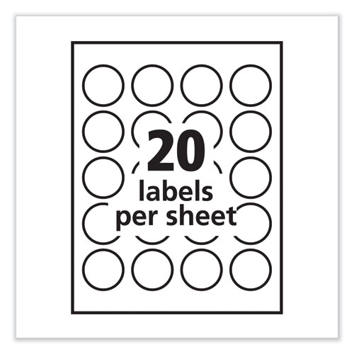 Picture of Round Print-to-the Edge Labels with SureFeed and EasyPeel, 1.67" dia, Glossy Clear, 500/PK