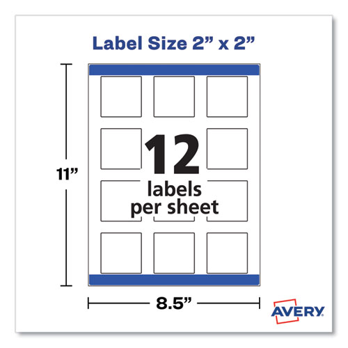 Picture of Square Labels with Sure Feed and TrueBlock, 2 x 2, White, 300/Pack