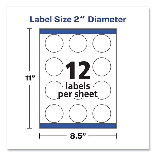 Picture of Round Print-to-the Edge Labels with Sure Feed and Easy Peel, 2" dia, Glossy Clear, 120/PK