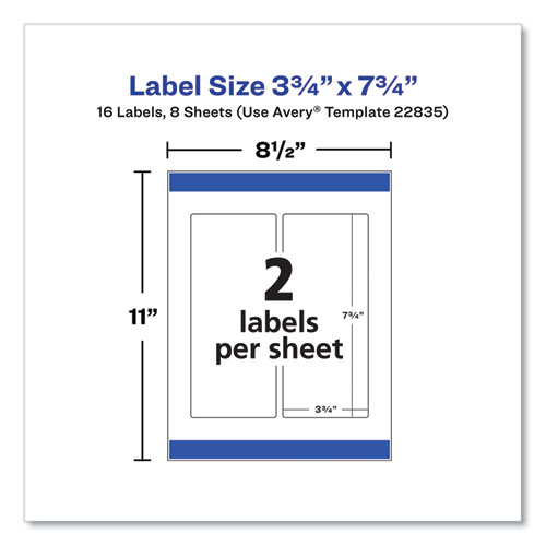 Picture of Durable Water-Resistant Wraparound Labels w/ Sure Feed, 3.25 x 7.75, 16/PK