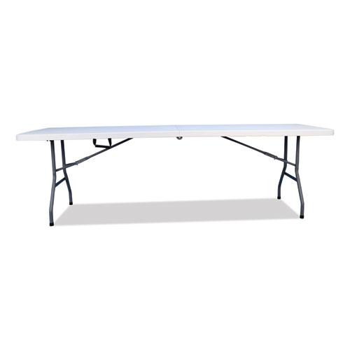 Picture of Bifold Resin Folding Table, Rectangular, 94.5" x 29.9" x 30", White Granite Top, Gray Base/Legs, 2/Pack