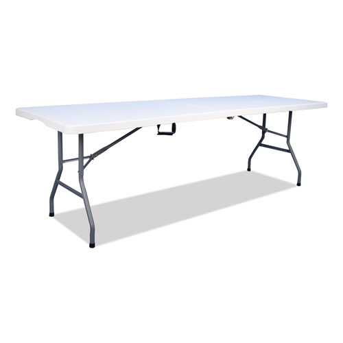 Picture of Bifold Resin Folding Table, Rectangular, 94.5" x 29.9" x 30", White Granite Top, Gray Base/Legs, 2/Pack