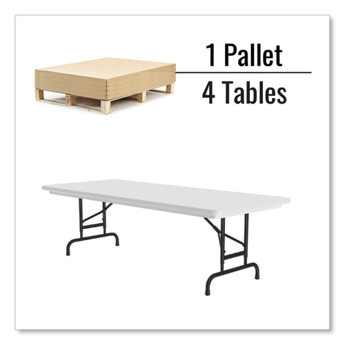 Picture of Adjustable Folding Tables, Rectangular, 72" x 30" x 22" to 32", Gray Granite Top, Black Legs, 4/Pallet