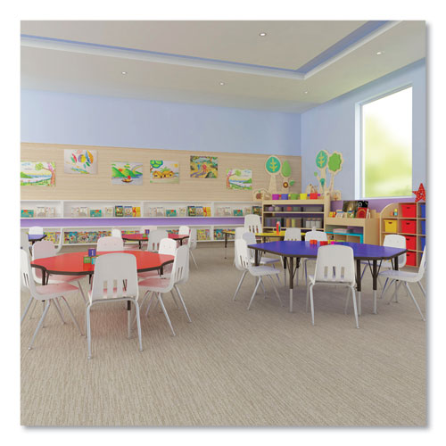 Picture of Markerboard Activity Tables, Rectangular, 60" x 30" x 19" to 29", White Top, Black Legs, 4/Pallet