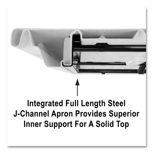 Picture of Adjustable Folding Table, Rectangular, 48" x 24" x 22" to 32", Yellow Top, Black Legs, 4/Pallet