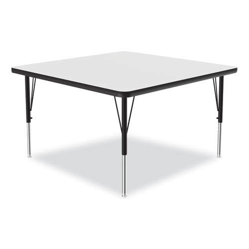 Picture of Markerboard Activity Tables, Square, 48" x 48" x 19" to 29", White Top, Black Legs, 4/Pallet