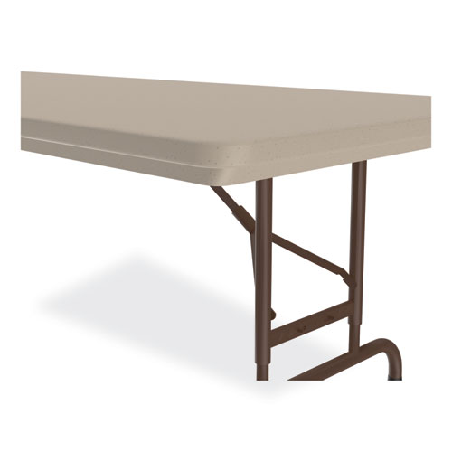 Picture of Adjustable Folding Tables, Rectangular, 96" x 30" x 22" to 32", Mocha Granite Top, Brown Legs, 4/Pallet