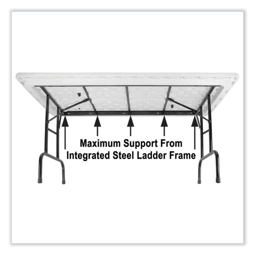 Picture of Adjustable Folding Tables, Rectangular, 72" x 30" x 22" to 32", Green Top, Black Base, 4/Pallet
