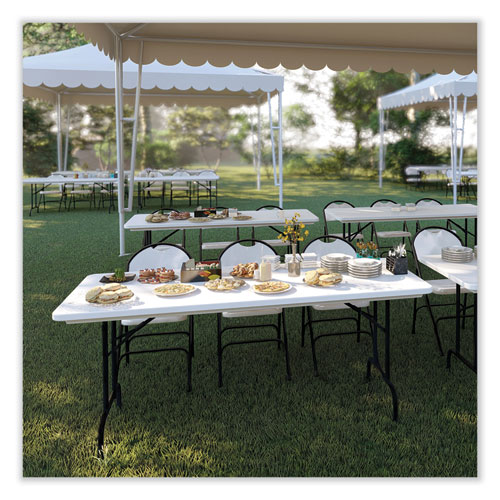 Picture of Adjustable Folding Table, Rectangular, 48" x 24" x 22" to 32", Gray Granite Top, Black Legs, 4/Pallet