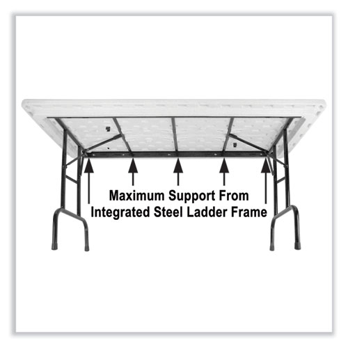 Picture of Adjustable Folding Table, Rectangular, 48" x 24" x 22" to 32", Mocha Granite Top, Brown Legs, /Pallet