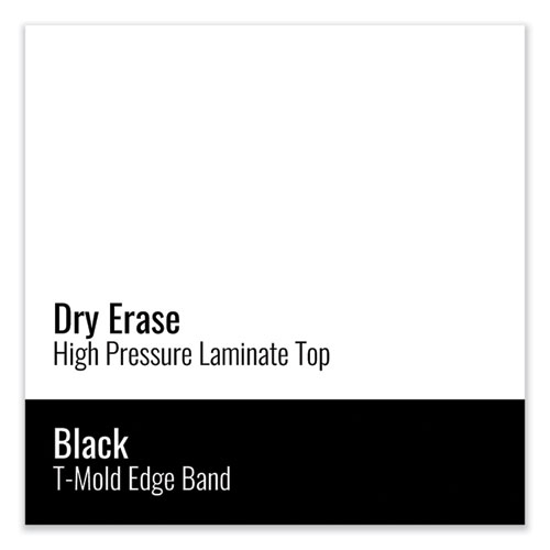 Picture of Markerboard Activity Tables, Square, 48" x 48" x 19" to 29", White Top, Black Legs, 4/Pallet