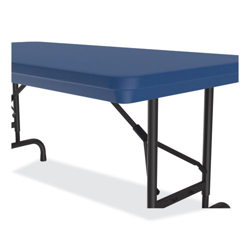Picture of Adjustable Folding Table, Rectangular, 48" x 24" x 22" to 32", Blue Top, Black Legs, 4/Pallet