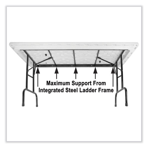 Picture of Adjustable Folding Table, Rectangular, 48" x 24" x 22" to 32", Blue Top, Black Legs, 4/Pallet