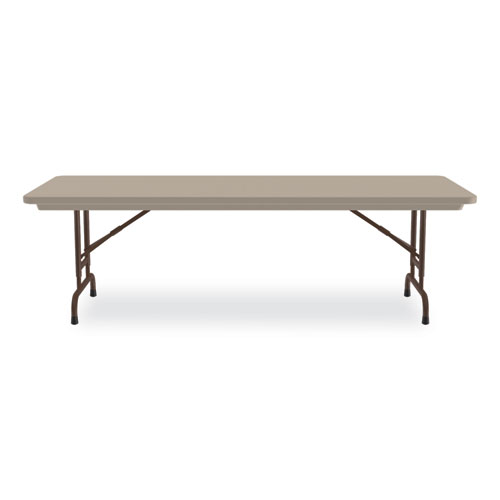 Picture of Adjustable Folding Tables, Rectangular, 96" x 30" x 22" to 32", Mocha Granite Top, Brown Legs, 4/Pallet
