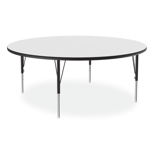 Picture of Markerboard Activity Tables, Round, 60" x 19" to 29", White Top, Black/Silver Legs, 4/Pallet