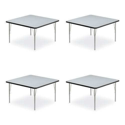 Picture of Adjustable Activity Tables, Square, 48" x 48" x 19" to 29", Gray Top, Silver Legs, 4/Pallet
