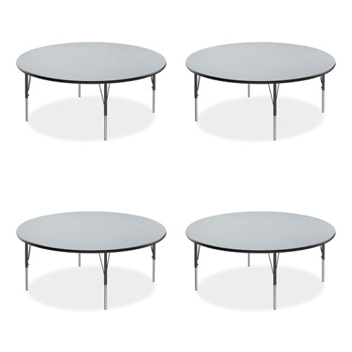 Picture of Height Adjustable Activity Table, Round, 60" x 19" to 29", Gray Granite Top, Black Legs, 4/Pallet