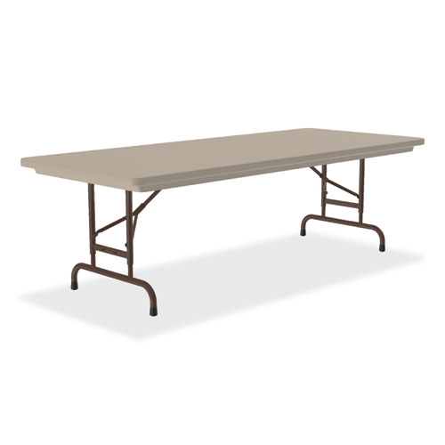 Picture of Adjustable Folding Tables, Rectangular, 72" x 30" x 22" to 32", Mocha Granite Top, Brown Legs, 4/Pallet