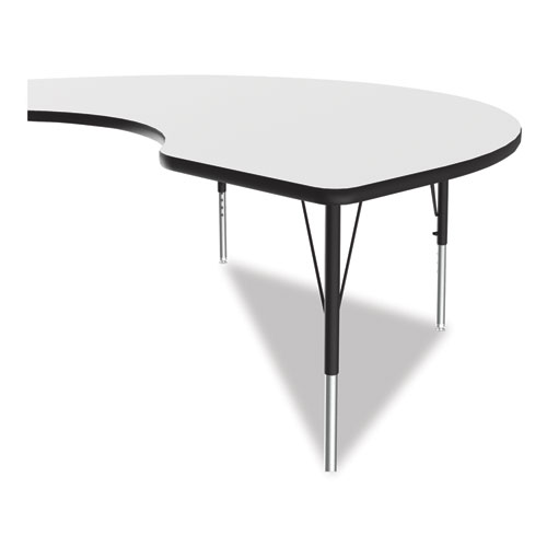 Picture of Markerboard Activity Table, Kidney Shape, 72" x 48" x 19" to 29", White Top, Black Legs, 4/Pallet