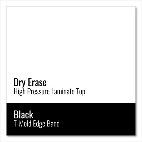 Picture of Markerboard Activity Table, Kidney Shape, 72" x 48" x 19" to 29", White Top, Black Legs, 4/Pallet