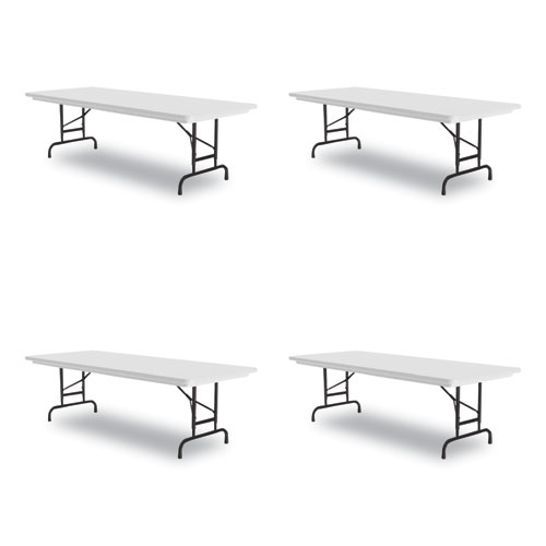 Picture of Adjustable Folding Tables, Rectangular, 60" x 30" x 22" to 32", Gray Granite Top, Black Legs, 4/Pallet