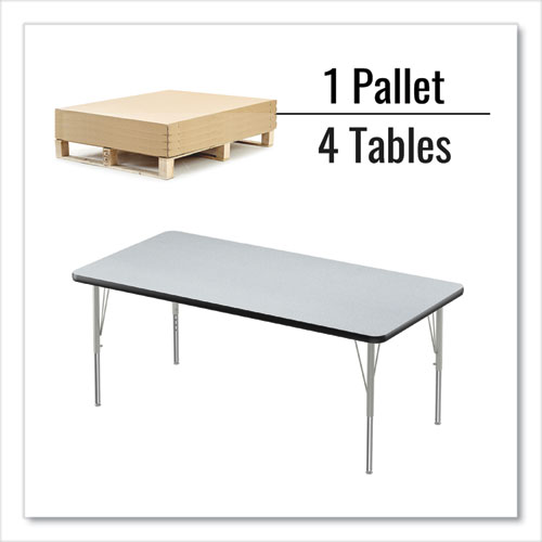Picture of Adjustable Activity Table, Rectangular, 60" x 30" x 19" to 29", Granite Top, Black Legs, 4/Pallet