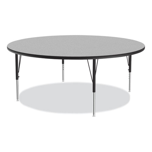 Picture of Height Adjustable Activity Table, Round, 60" x 19" to 29", Gray Granite Top, Black Legs, 4/Pallet