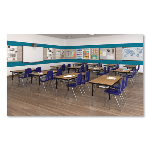 Picture of Markerboard Activity Tables, Rectangular, 60" x 24" x 19" to 29", White Top, Black Legs, 4/Pallet
