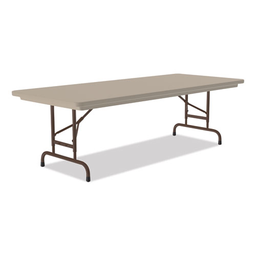 Picture of Adjustable Folding Tables, Rectangular, 96" x 30" x 22" to 32", Mocha Granite Top, Brown Legs, 4/Pallet