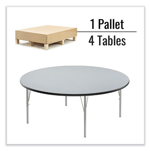 Picture of Height Adjustable Activity Tables, Round, 60" x 19" to 29", Gray Granite Top, Gray Legs, 4/Pallet
