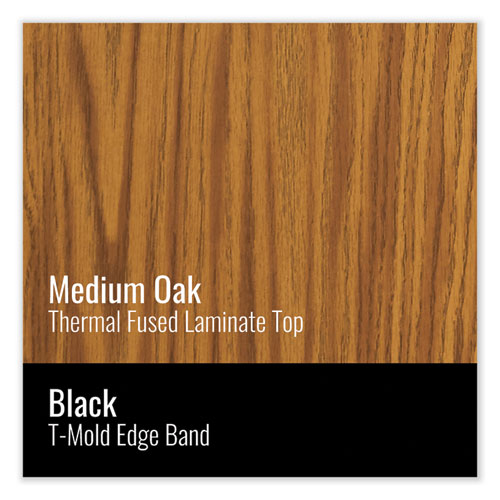 Picture of Adjustable Activity Tables, Square, 48" x 48" x 19" to 29", Medium Oak Top, Silver Legs, 4/Pallet